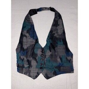 Saddleseat Half Vest Women’s OS Adjustable Hook & Loop Blue Tie Dye Equestrian